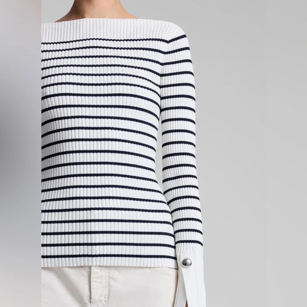 A.L.C $395 Anya Striped Knit Top - Picture 6 of 6